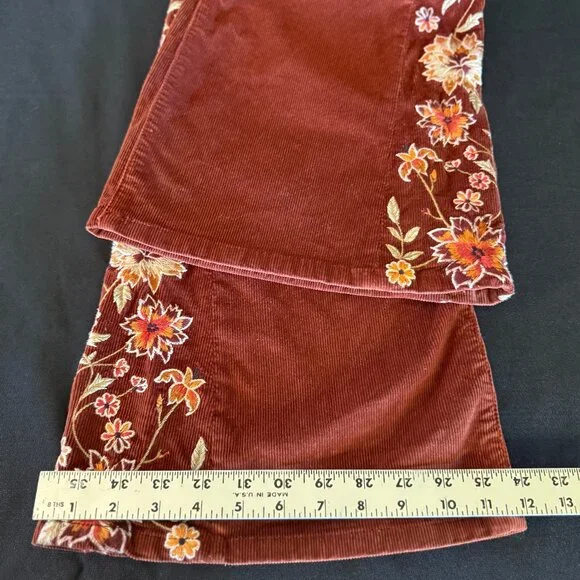 Free People x Driftwood Farrah Embroidered Cord Jeans Sz 28 - Picture 11 of 15